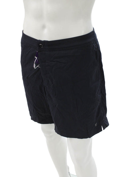 Ralph Lauren Mens Solid Blue Nylon Shorts Size 2XL