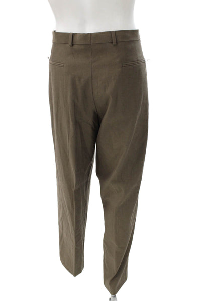 Armani Collezioni Men Dress Pants Green Wool Button Size 38