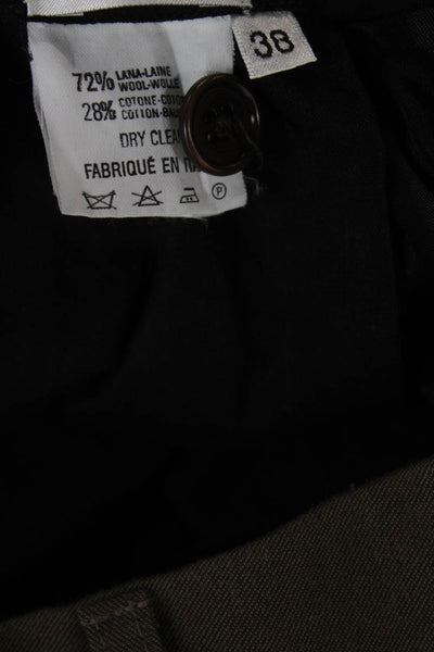 Armani Collezioni Men Dress Pants Green Wool Button Size 38