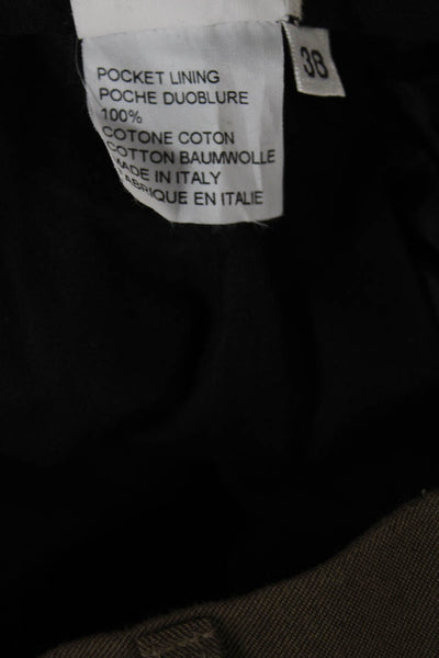 Armani Collezioni Men Dress Pants Green Wool Button Size 38