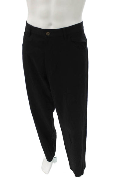 Armani Collezioni Mens Black Dress Pants Button Closure 30in Inseam Size 38