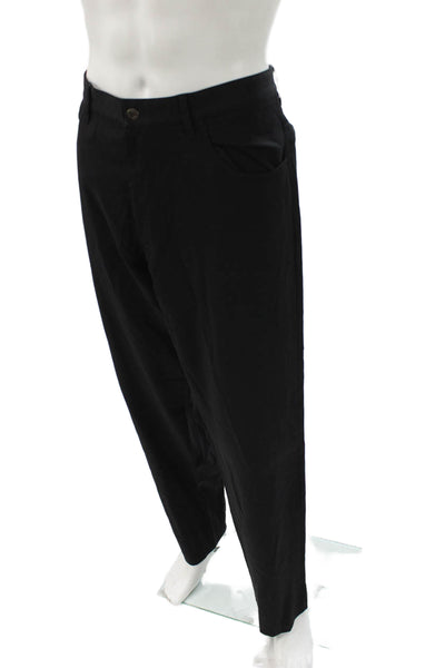 Armani Collezioni Mens Black Dress Pants Button Closure 30in Inseam Size 38