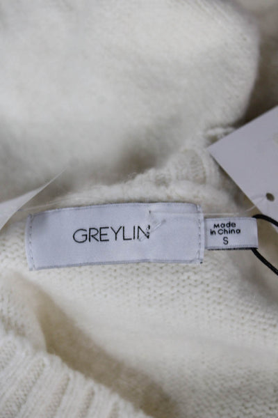 Greylin Anthropologie Women Ivory Wool Romper Long Sleeve Button Size S