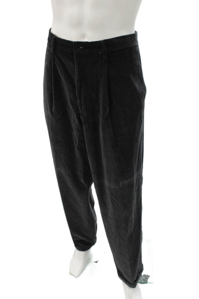 Giorgio Armani Mens Black Corduroy Dress Pants Size 38
