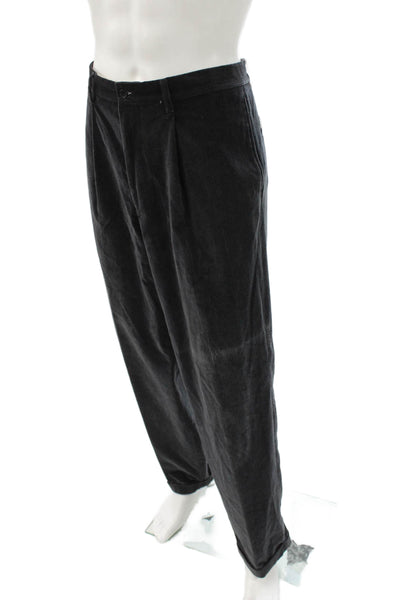 Giorgio Armani Mens Black Corduroy Dress Pants Size 38