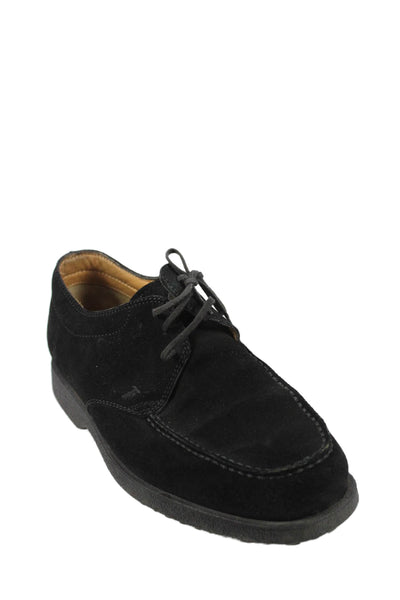 Tods Mens Suede Lace Up Casual Oxford Shoes Black Size 7
