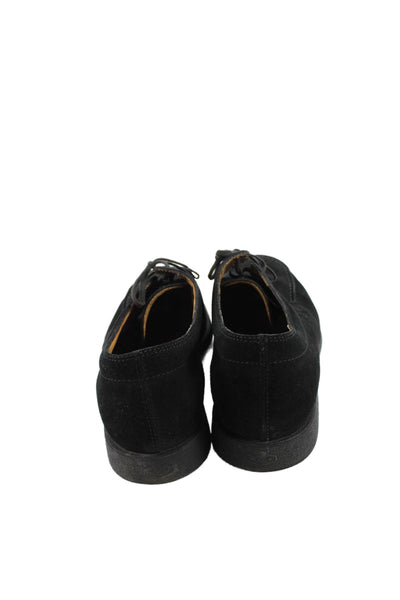 Tods Mens Suede Lace Up Casual Oxford Shoes Black Size 7