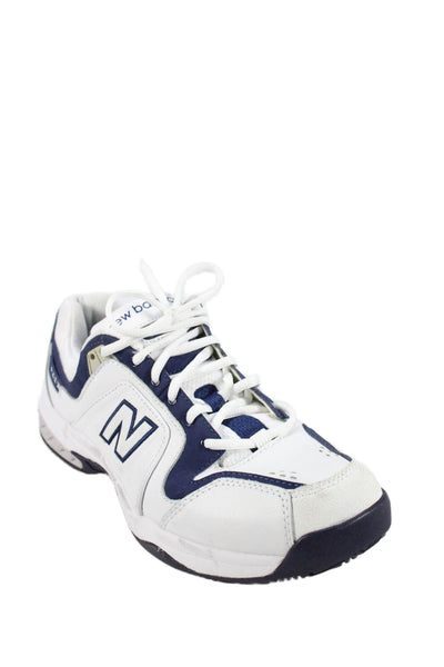 New Balance Mens Leather 546 Lace Up Sneakers White Navy Blue Size 11 D
