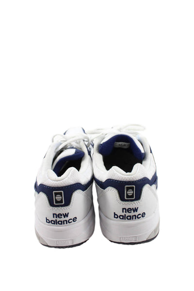 New Balance Mens Leather 546 Lace Up Sneakers White Navy Blue Size 11 D