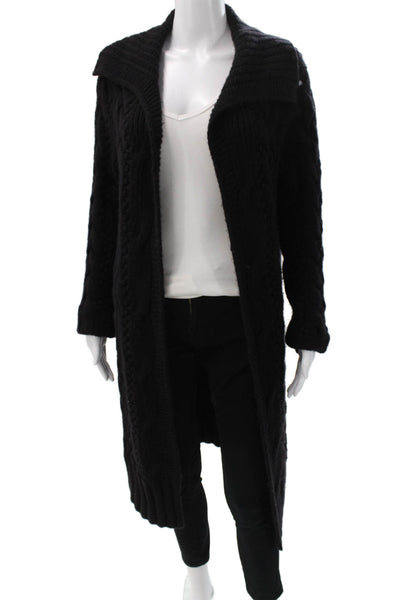 Holt Renfrew Women Black Cashmere Collared Cardigan Size S