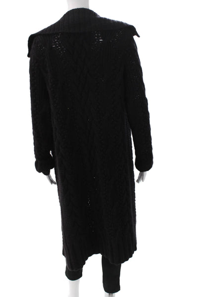 Holt Renfrew Women Black Cashmere Collared Cardigan Size S