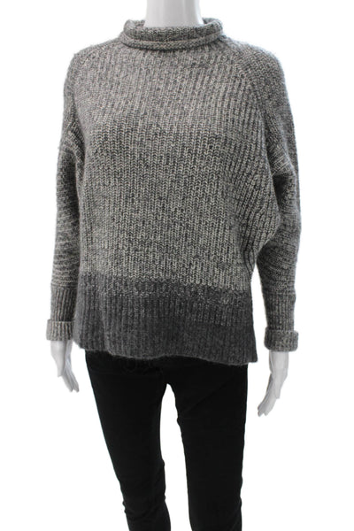 Elie Tahari Women Turtleneck Striped Sweater Gray Long Sleeve Size XS
