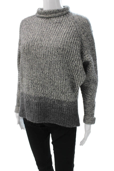 Elie Tahari Women Turtleneck Striped Sweater Gray Long Sleeve Size XS