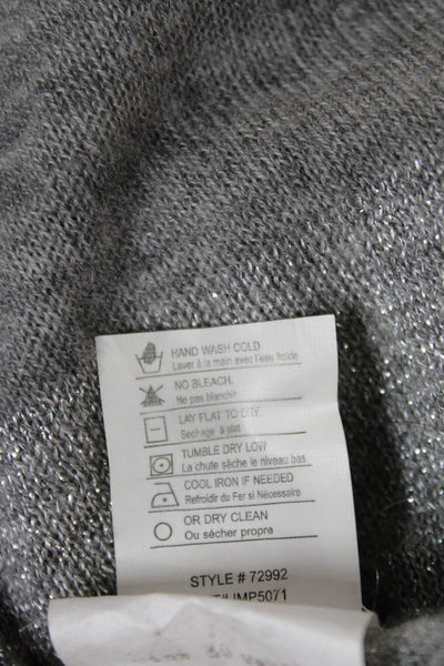 Vince Women Striped Boat Neck Pullover Sweater Gray Size S