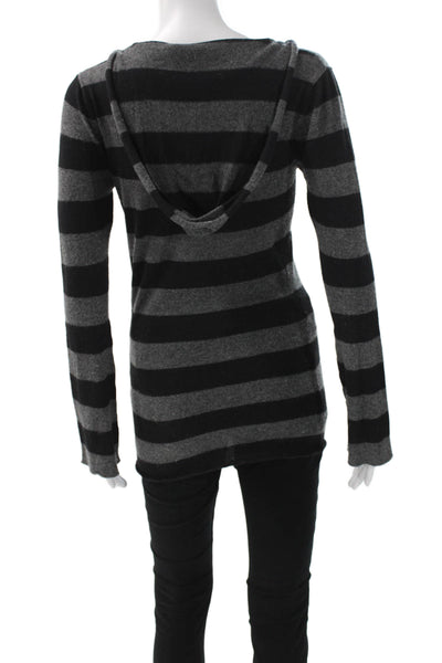 Acrobat Womens Gray Striped Knit V-Neck Long Sleeve Tunic T-Shirt Size S