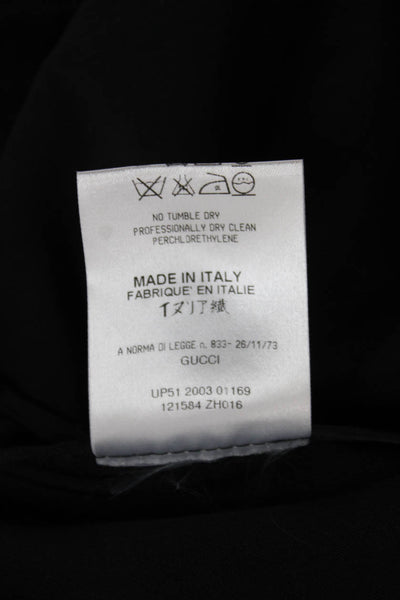 Gucci Womens Mini Straight Pencil Skirt Black Cotton Zip Size 42