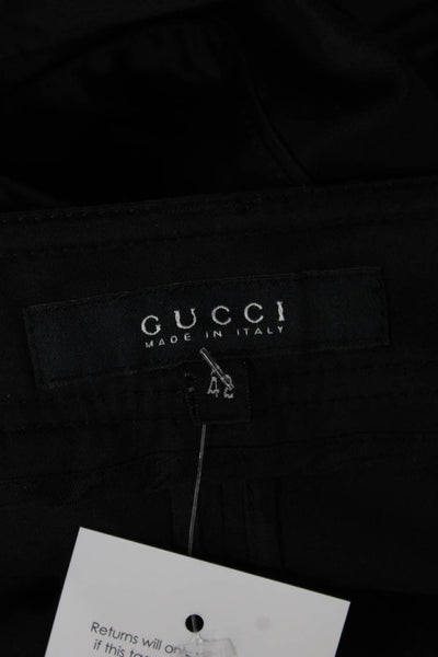 Gucci Womens Mini Straight Pencil Skirt Black Cotton Zip Size 42