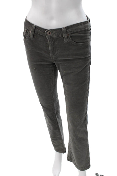 AG Adriano Goldschmied Womens Corduroy Pants Gray Cotton Blend Size 26