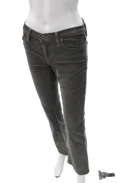 AG Adriano Goldschmied Womens Corduroy Pants Gray Cotton Blend Size 26