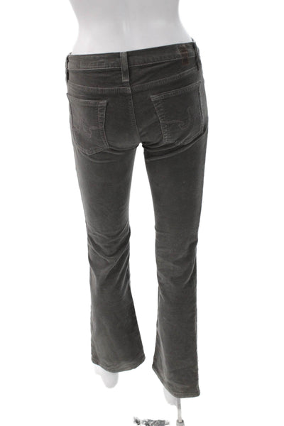 AG Adriano Goldschmied Womens Corduroy Pants Gray Cotton Blend Size 26