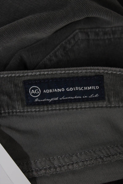 AG Adriano Goldschmied Womens Corduroy Pants Gray Cotton Blend Size 26