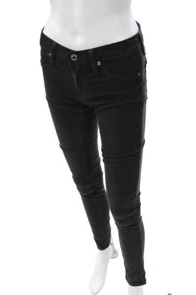 AG Adriano Goldschmied Women Skinny Black Cotton Blend Jeans Size 26