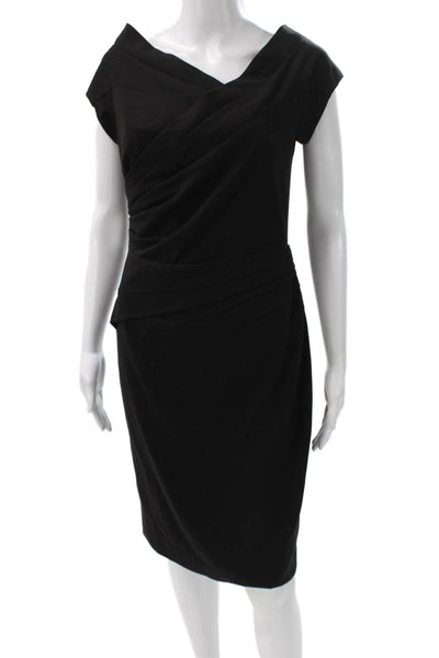 Robert Rodriguez Black Label Womens Sheath Dress Black Knee Boatneck Size 4