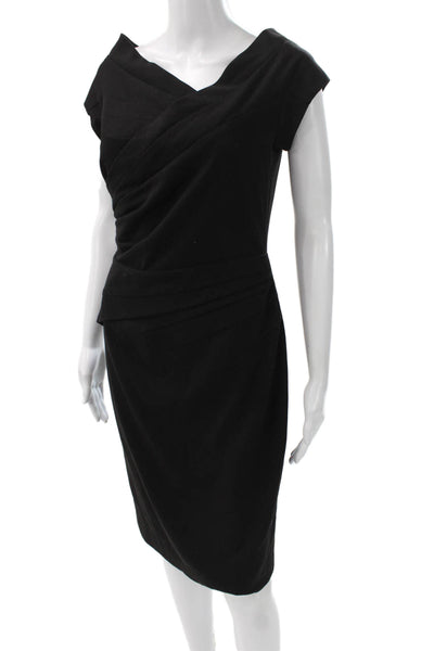Robert Rodriguez Black Label Womens Sheath Dress Black Knee Boatneck Size 4