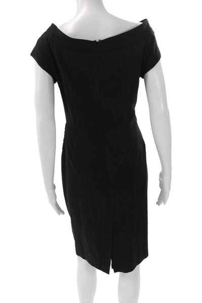 Robert Rodriguez Black Label Womens Sheath Dress Black Knee Boatneck Size 4