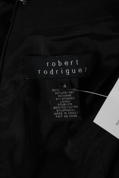 Robert Rodriguez Black Label Womens Sheath Dress Black Knee Boatneck Size 4