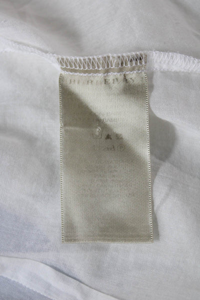 Burberry London Womens Blouse Button-Up Collared Cotton White 3/4 Sleeve Size S