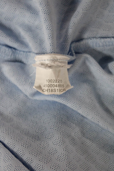 Ariat Women Basic Short Sleeve Collared Button Polo Blue Polyester Size XS