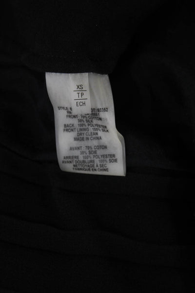 Elie Tahari Women Basic Sleeveless Cotton Blouse Black Size XS