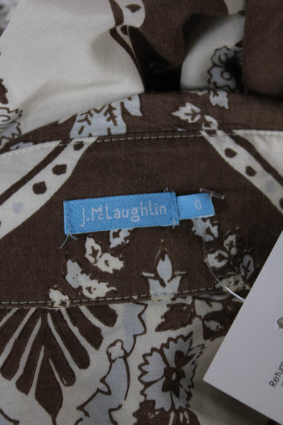 J. Mclaughlin Women Silk Paisley Button-Up Long Sleeve Brown Size 0