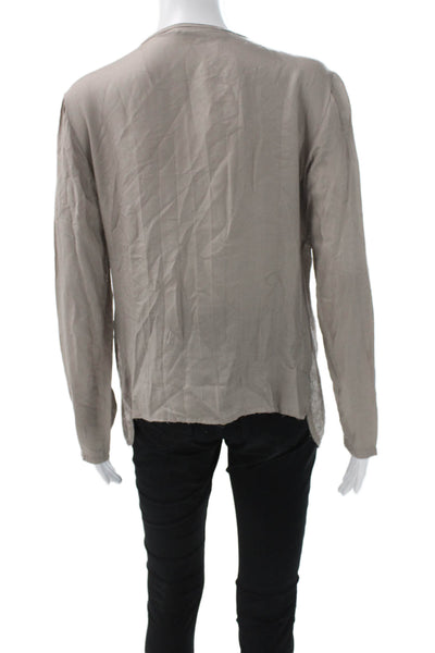 Tensione In Women Beige Viscose Geometric Keyhole Tunic 3/4 Sleeve Size M