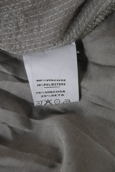 Tensione In Women Beige Viscose Geometric Keyhole Tunic 3/4 Sleeve Size M