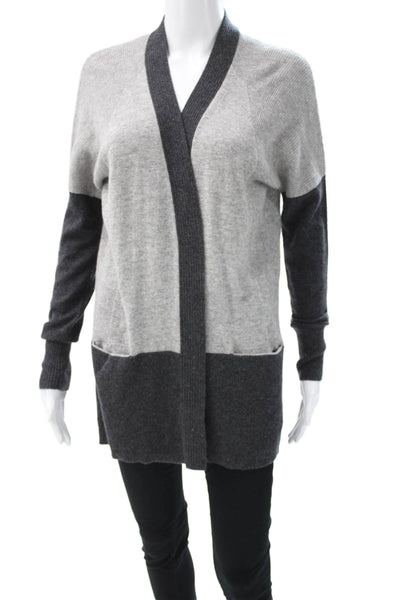 Vince Women Cashmere V-Neck Cardigan Gray Long Sleeve Size S
