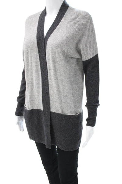 Vince Women Cashmere V-Neck Cardigan Gray Long Sleeve Size S