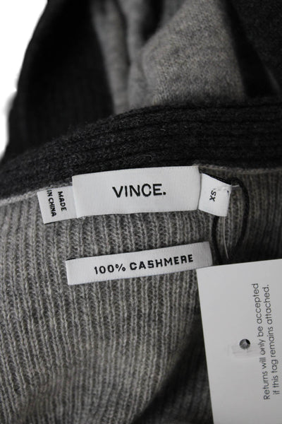 Vince Women Cashmere V-Neck Cardigan Gray Long Sleeve Size S