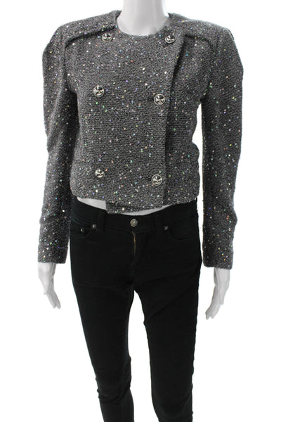 IRO Women Gray Button Basic Jacket Long Sleeve Size 34