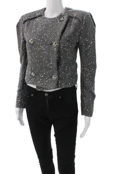 IRO Women Gray Button Basic Jacket Long Sleeve Size 34