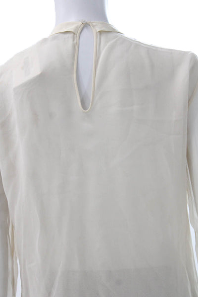 Rohit Gandhi + Rahul Khanna Womens Ivory V-Neck Long Sleeve Blouse Size S