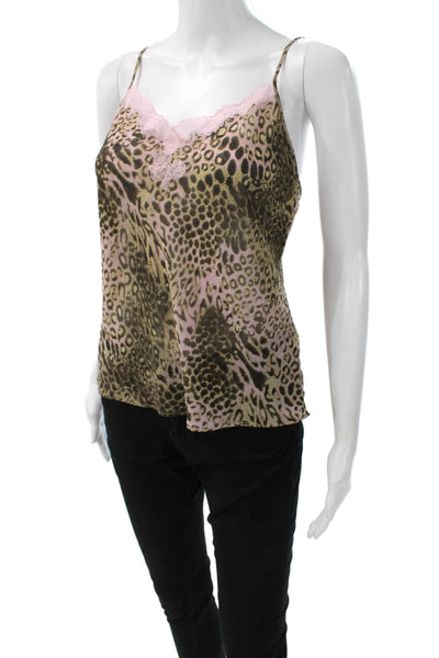 Natori Womens Tank Multicolor Animal Print Scoop Neck Polyester Blend Size S