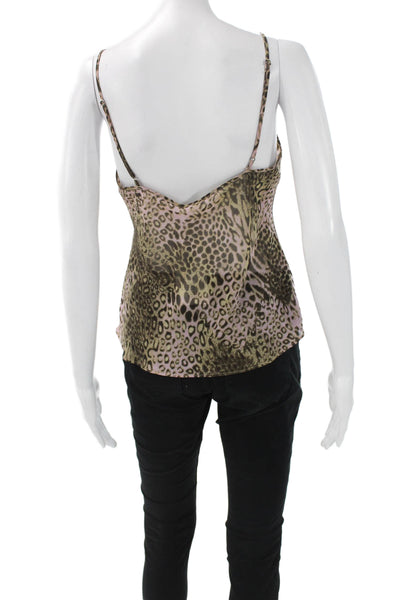 Natori Womens Tank Multicolor Animal Print Scoop Neck Polyester Blend Size S