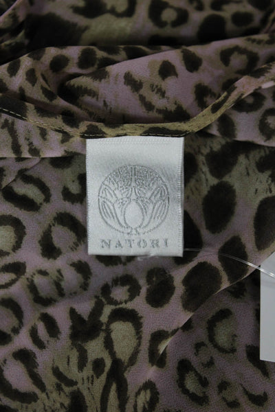 Natori Womens Tank Multicolor Animal Print Scoop Neck Polyester Blend Size S