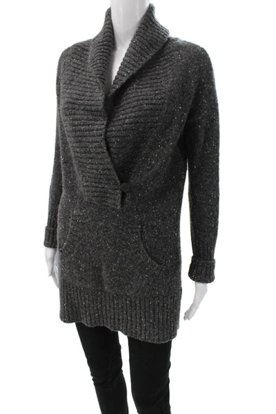 Vince Womens Gray Wool Blend Cardigan Sweater Collared Long Sleeve Size S