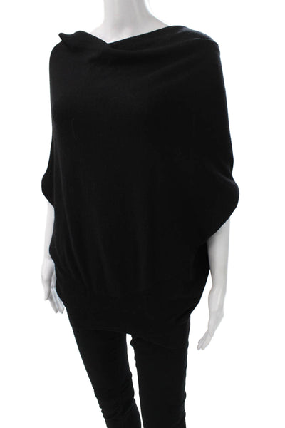 Vince Women Black Cotton Cowl Neck Pullover 3/4 Sleeve Solid Size S