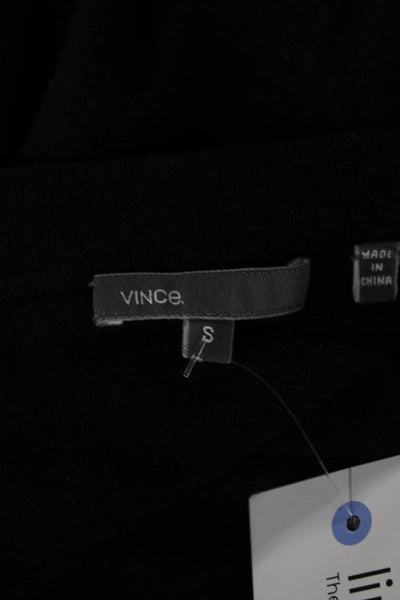 Vince Women Black Cotton Cowl Neck Pullover 3/4 Sleeve Solid Size S