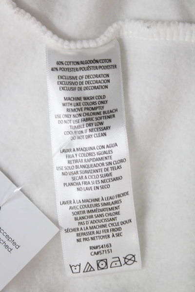 Calvin Klein Womens Pullover Sweatshirt Collared Long Sleeve White Size XL