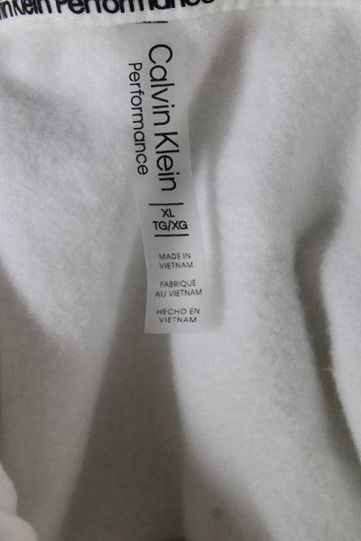 Calvin Klein Womens Pullover Sweatshirt Collared Long Sleeve White Size XL